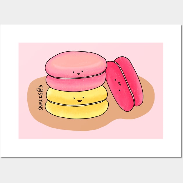 Sweet Macaron in sweet colors Wall Art by Snacks At 3